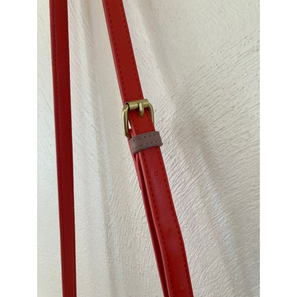Anthropologie Agathe Mini Satchel Crossbody Bag Remi/Reid- red/orange Coral - Picture 8 of 14